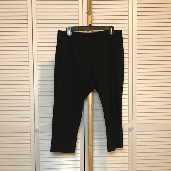 Focus 2000 Black Casual Stretch Capri Pant 16 - Picture 1 of 5